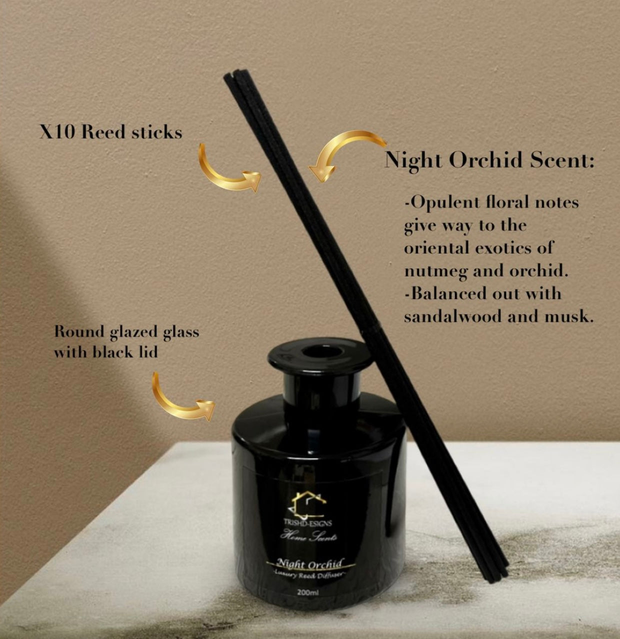 TRISHD-ESIGNS-Night Orchid-Luxury reed diffuser