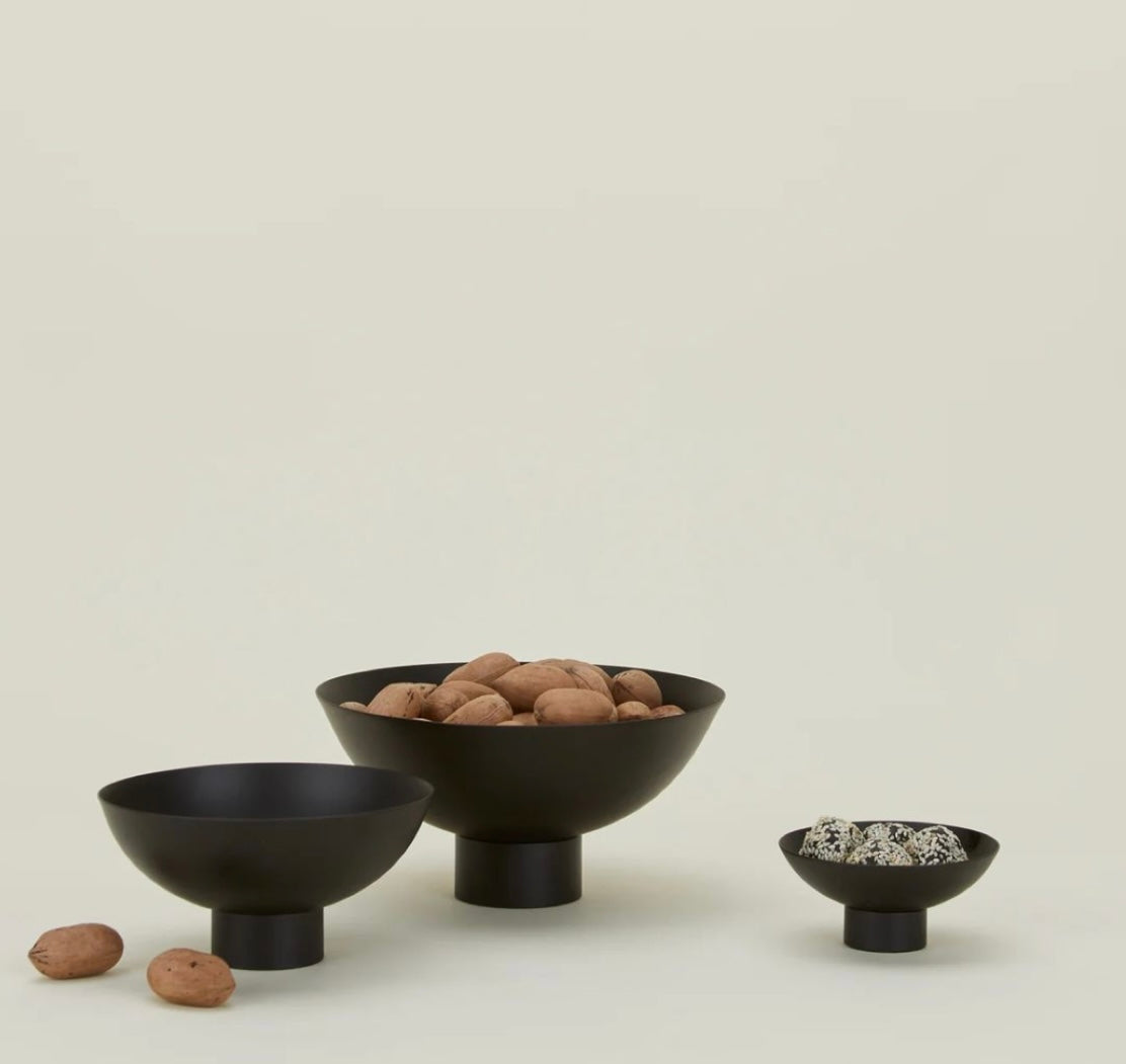 BLACK DECOR BOWL 18X24X24CM