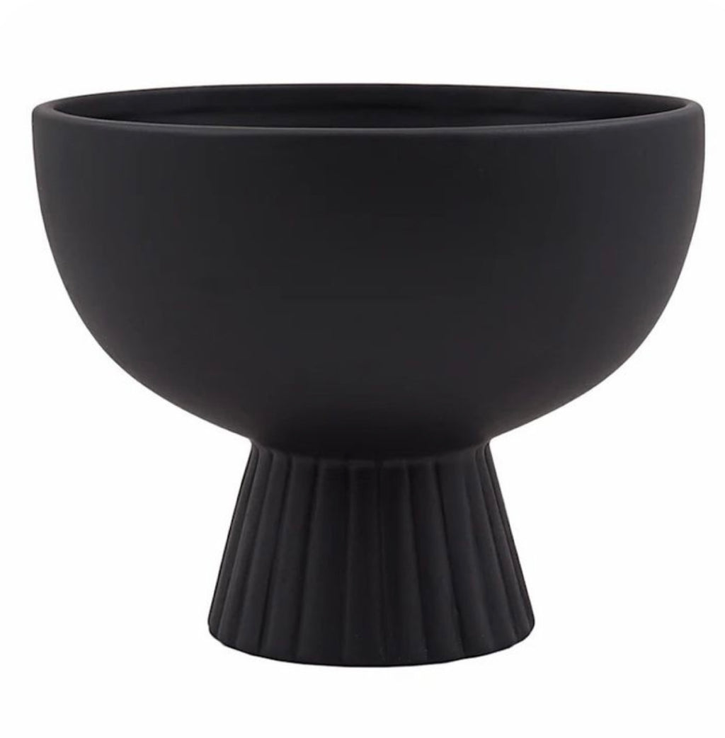 BLACK DECOR BOWL 18X24X24CM