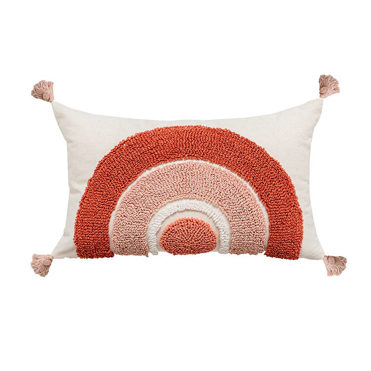 Moroccan Lumbar Pillow | Warm Rainbow