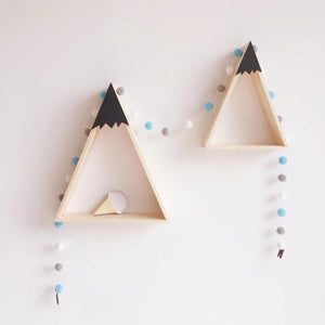 Triangular Wooden Mountain Storage Rack Set | Black