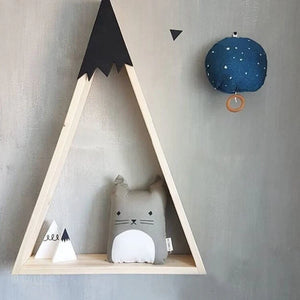 Triangular Wooden Mountain Storage Rack Set | Black