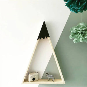 Triangular Wooden Mountain Storage Rack Set | Black